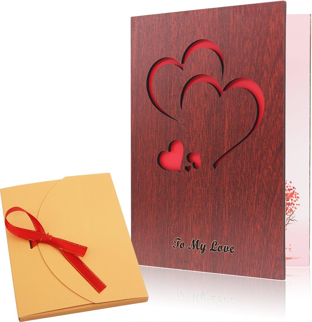 walnut wood greeting card